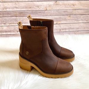 Timberland silver blossom side zip Brown Ankle Boots 9
